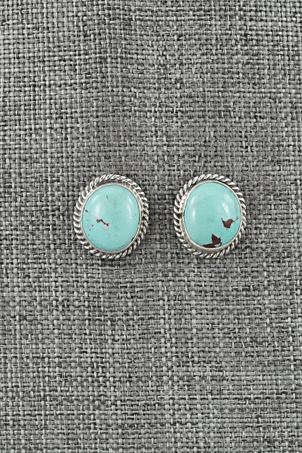 Turquoise & Sterling Silver Earrings - Eugene Gruber