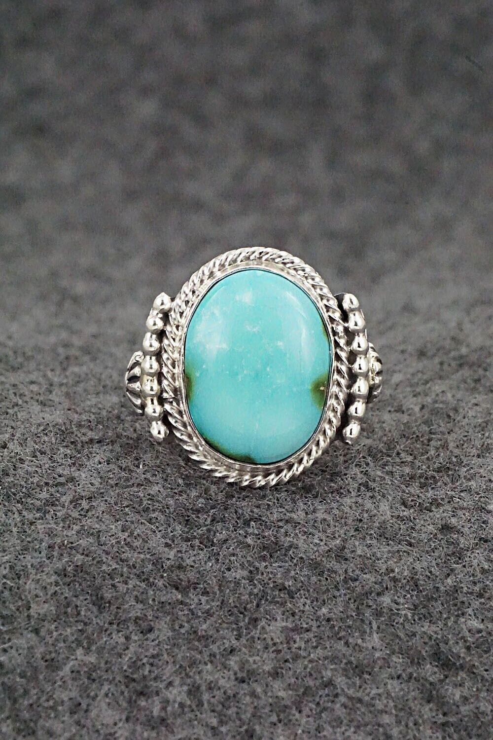 Turquoise & Sterling Silver Ring - Andrew Vandever - Size 7