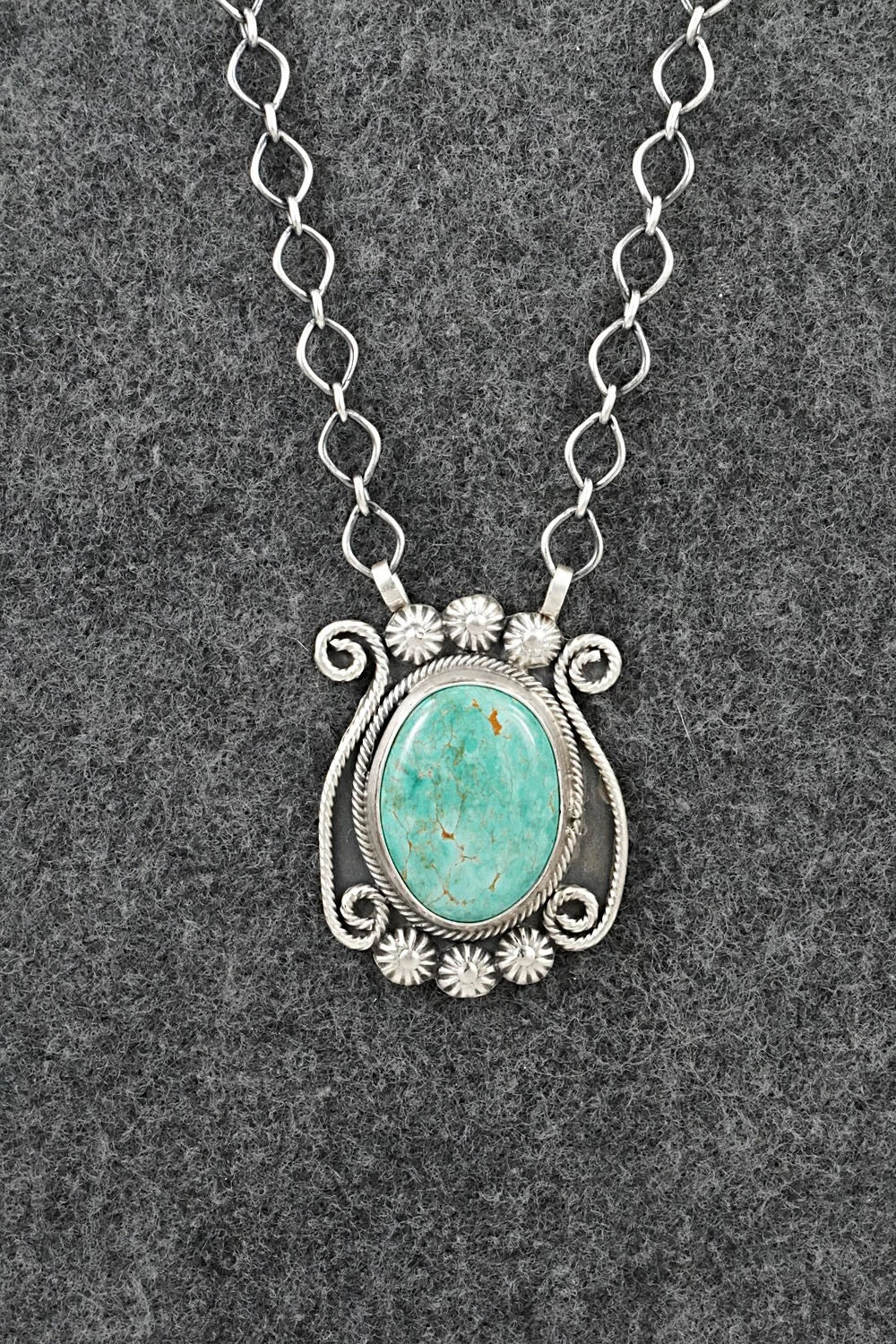 Turquoise & Sterling Silver Necklace - Cordell Platero