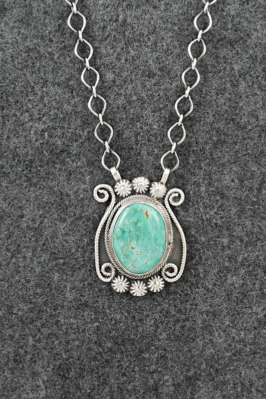 Turquoise & Sterling Silver Necklace - Cordell Platero