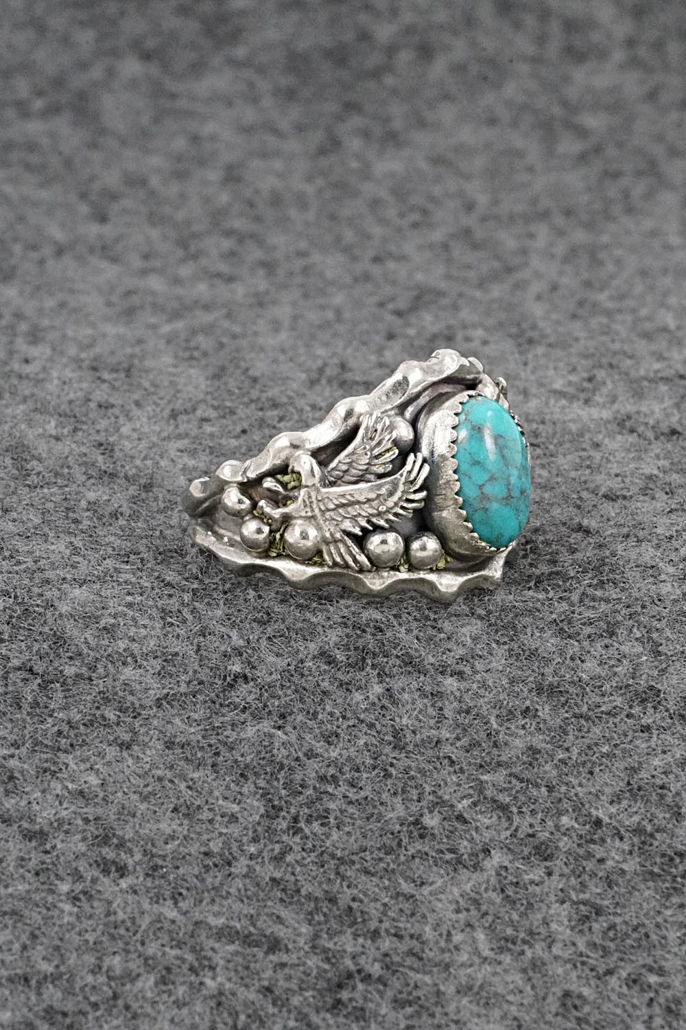 Turquoise & Sterling Silver Ring - Genevieve Francisco - Size 11.5