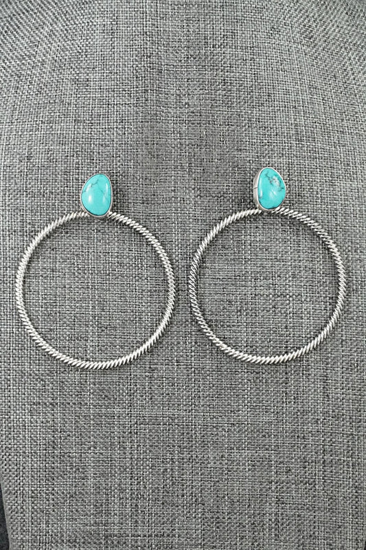 Turquoise & Sterling Silver Earrings - Verley Betone
