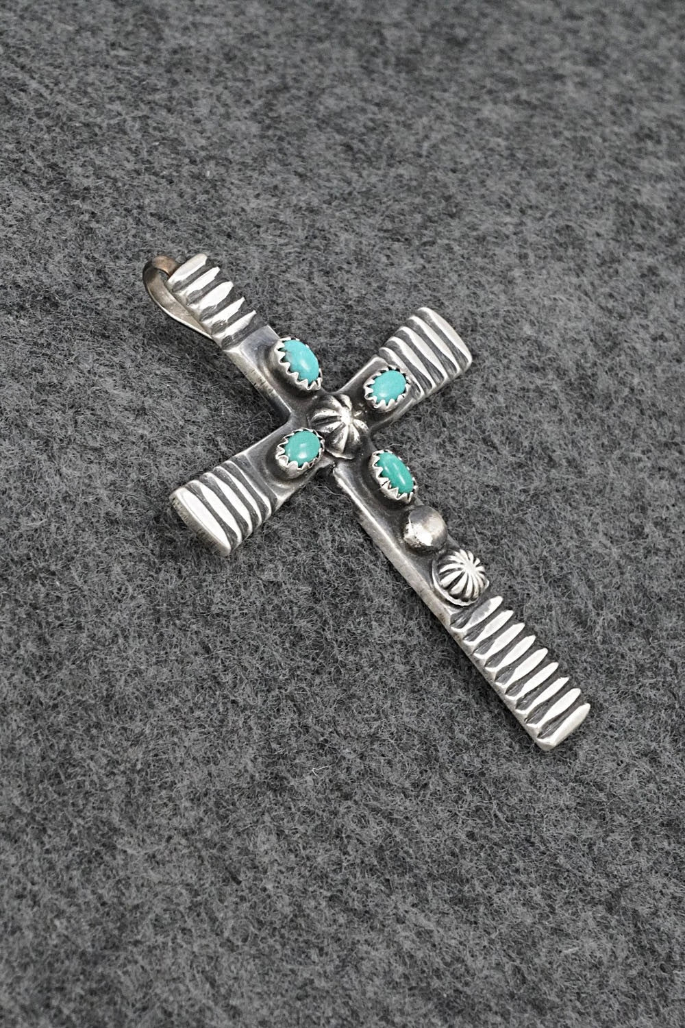 Turquoise & Sterling Silver Pendant - Martha Cayatineto
