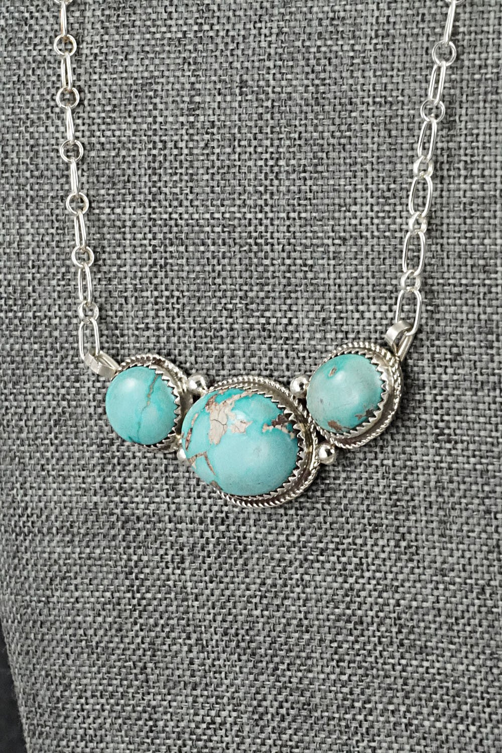 Turquoise & Sterling Silver Necklace - Ernest Hawthorne