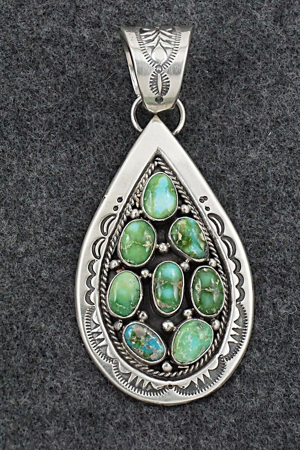 Turquoise & Sterling Silver Pendant - Samuel Yellowhair