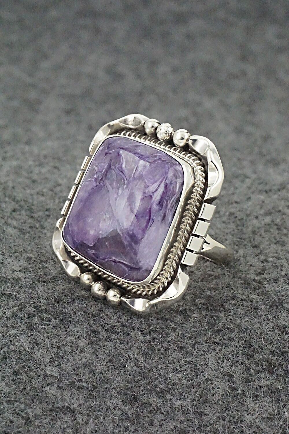 Charoite & Sterling Silver Ring - Samuel Yellowhair - Size 8.5