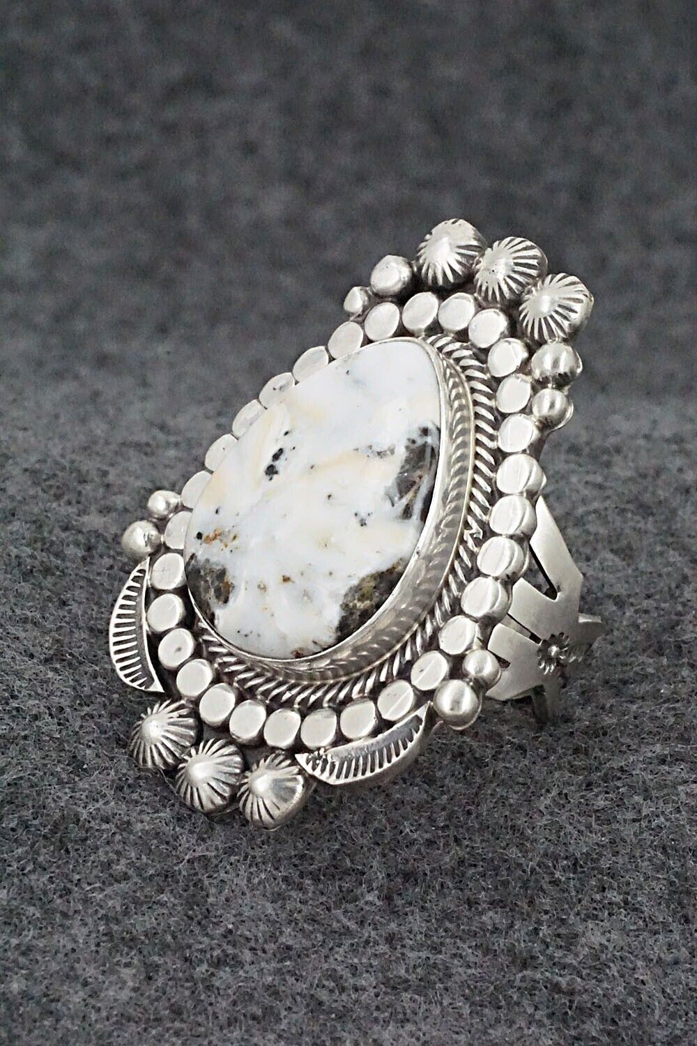 White Buffalo & Sterling Silver Ring - Tom Lewis - Size 9