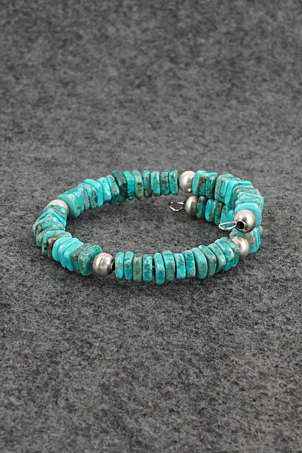 Turquoise & Sterling Silver Bracelet - Doreen Jake