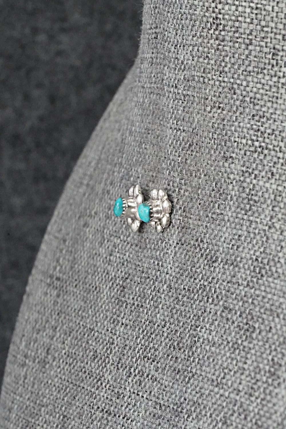 Turquoise and Sterling Silver Earrings - Ronald Yatsattie