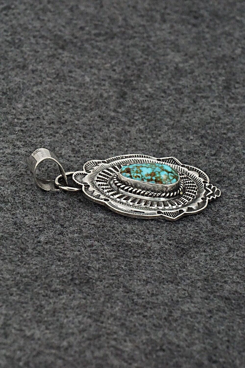 Turquoise & Sterling Silver Pendant - Leonard Maloney