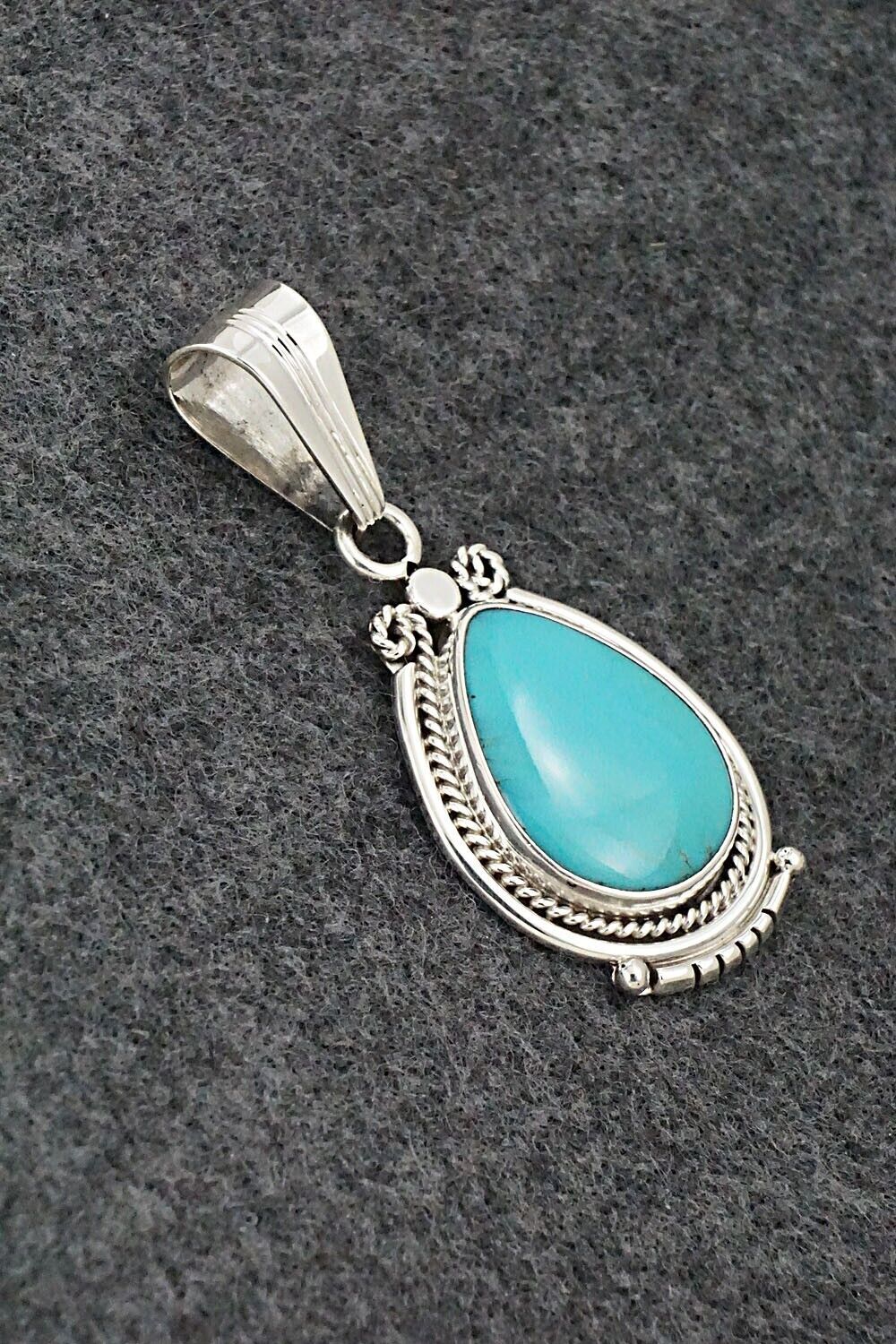 Turquoise & Sterling Silver Pendant - Samuel Yellowhair