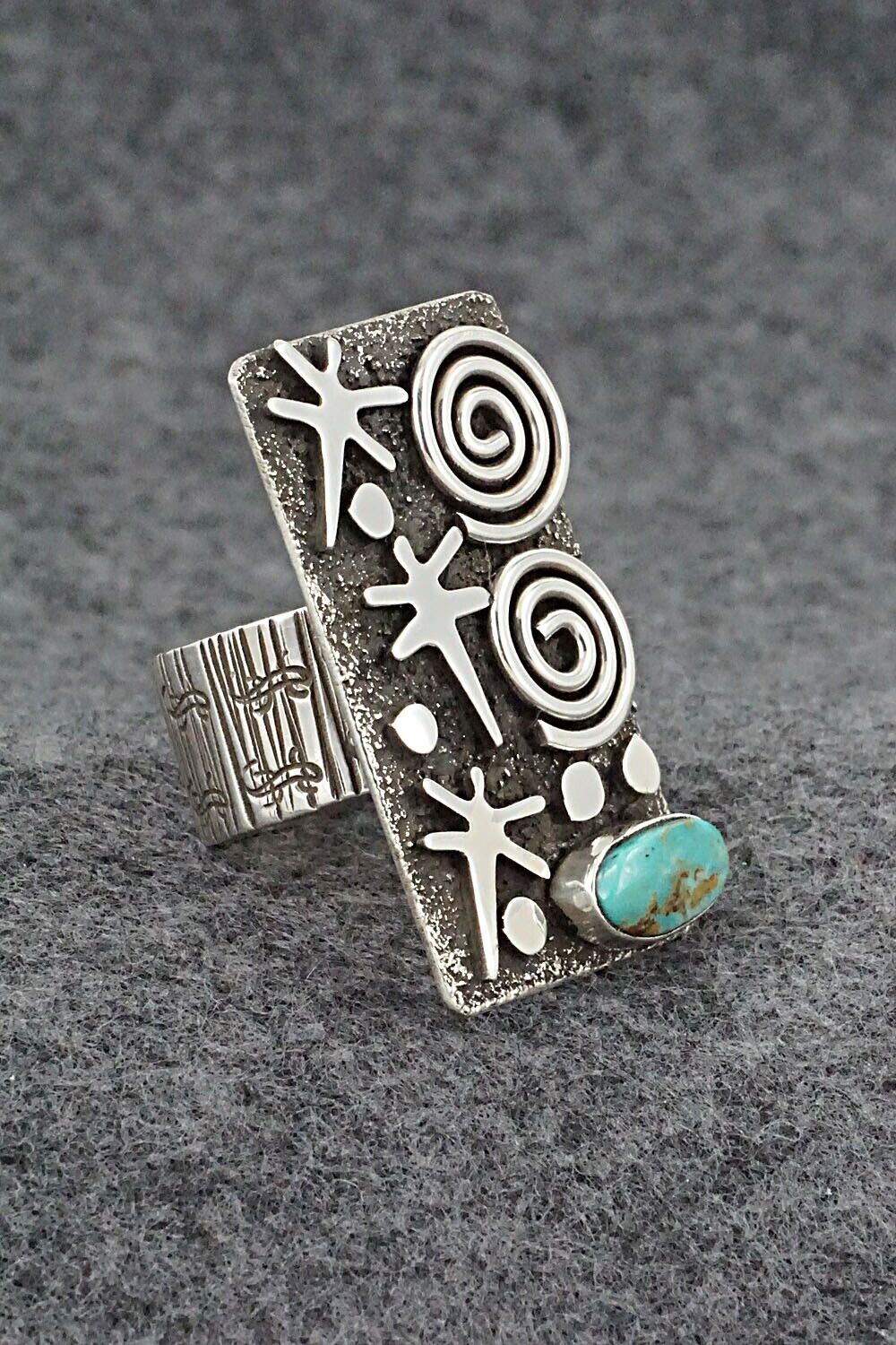 Turquoise & Sterling Silver Ring - Alex Sanchez - Size 7.5
