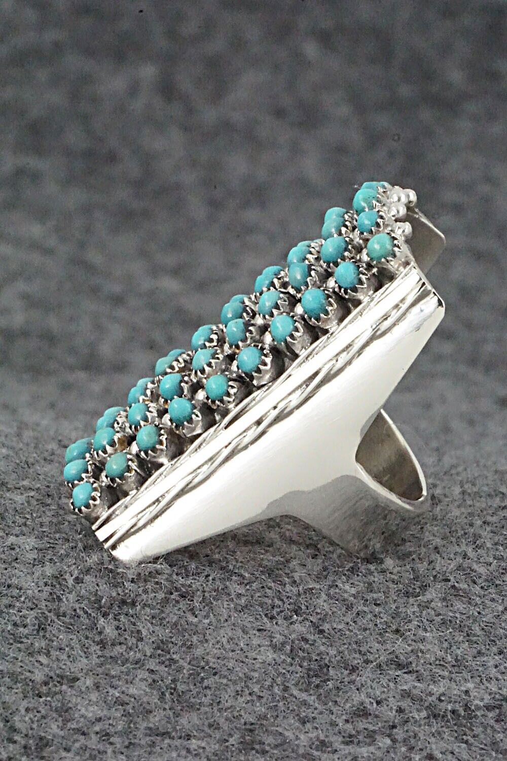 Turquoise & Sterling Silver Ring - Stephen Haloo - Size 8