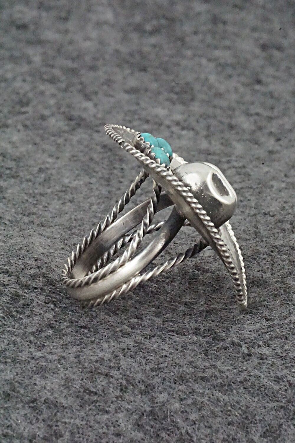 Turquoise & Sterling Silver Ring - Bobby Platero - Size 7.5