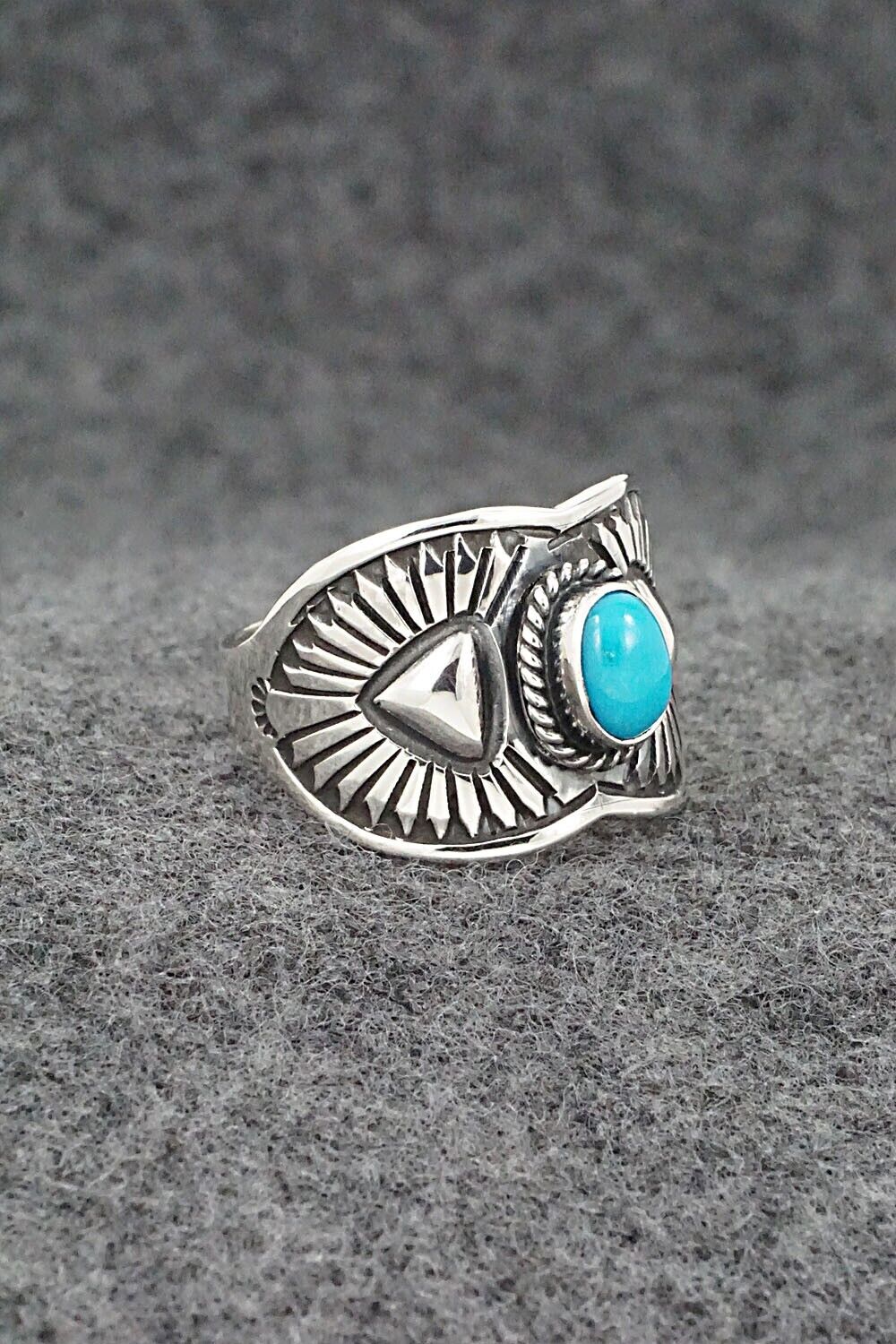 Turquoise & Sterling Silver Ring - Derrick Gordon - Size 9.5