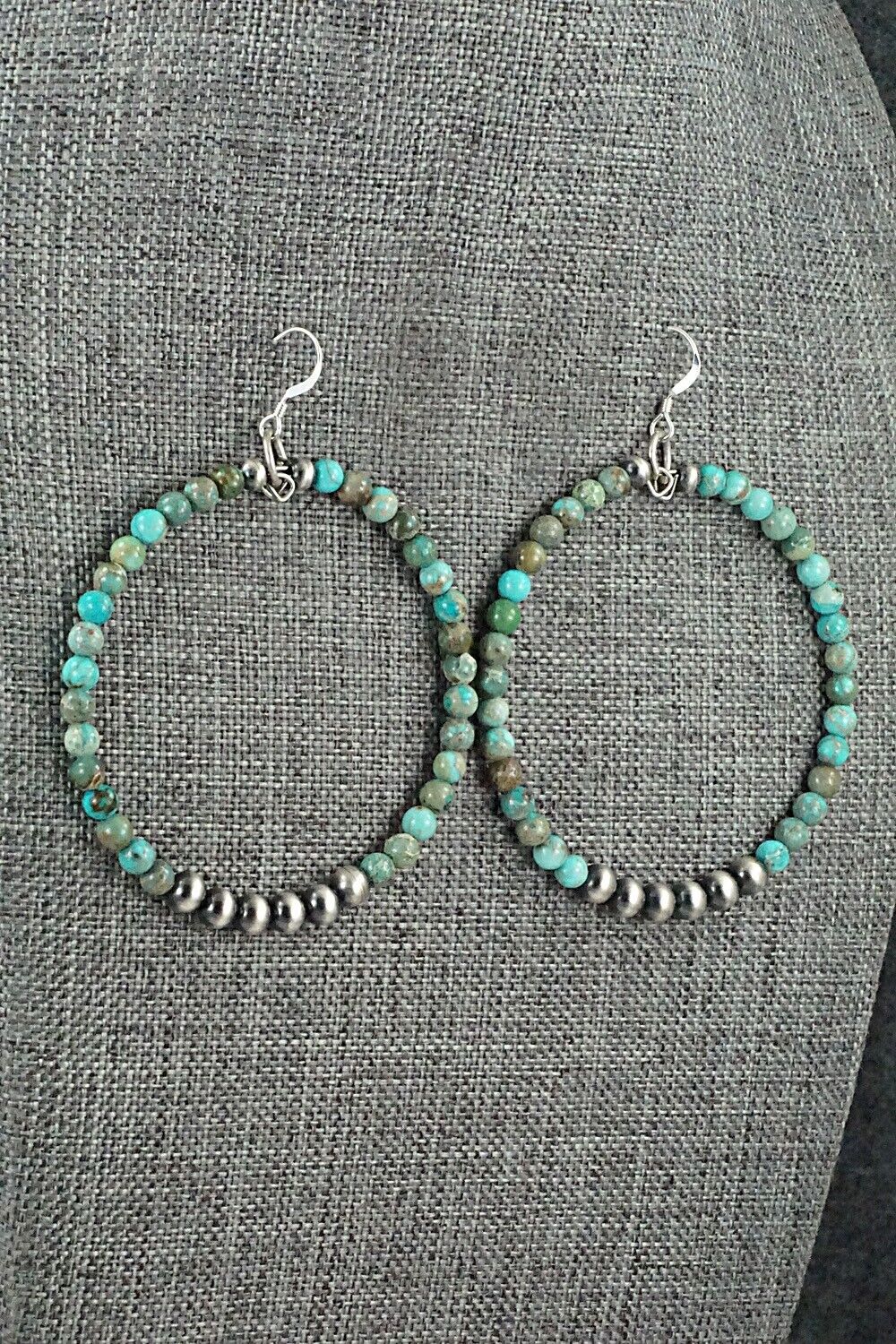 Turquoise & Sterling Silver Earrings - Doreen Jake