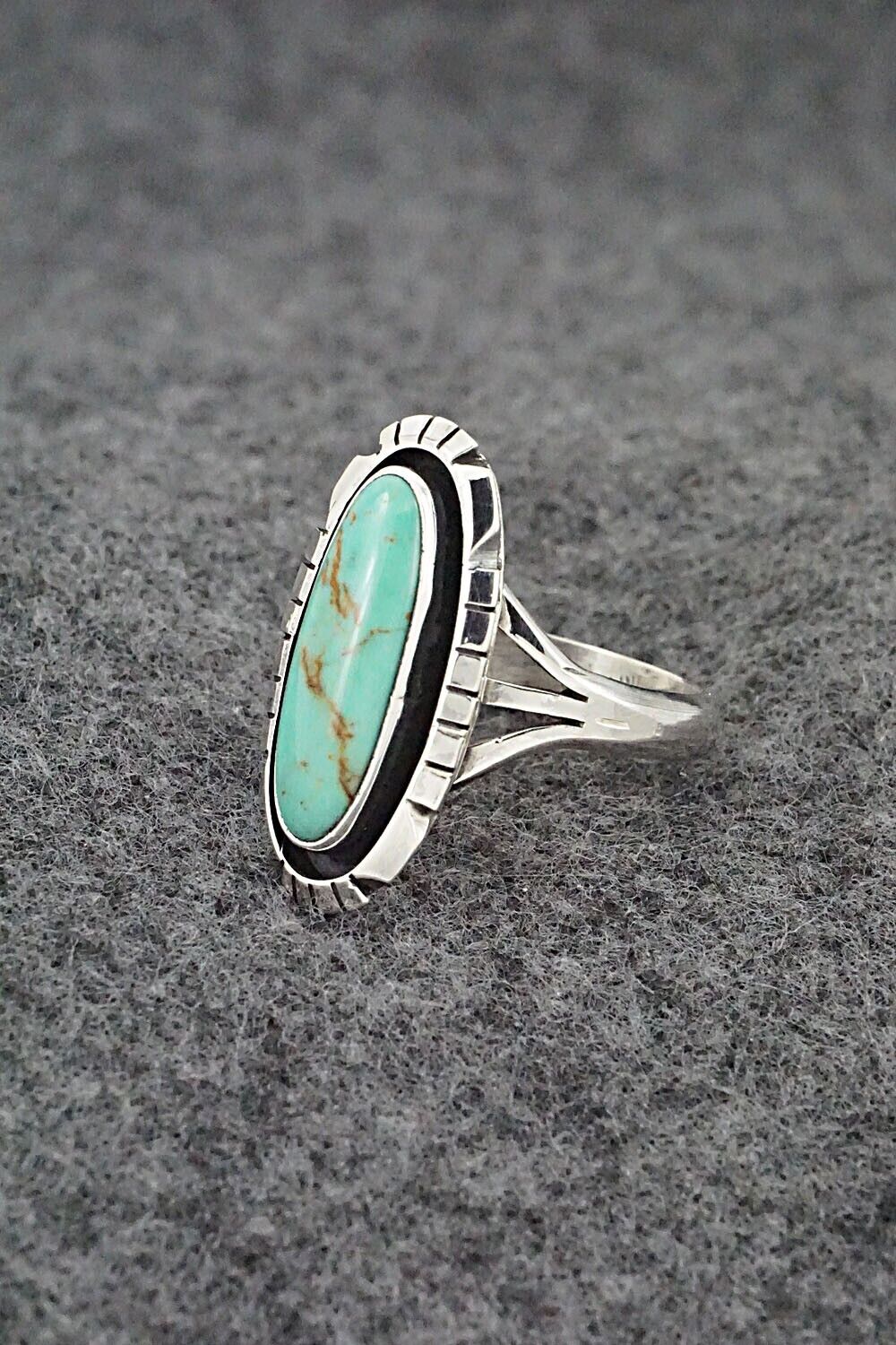 Turquoise & Sterling Silver Ring - Amos Begay - Size 7.5