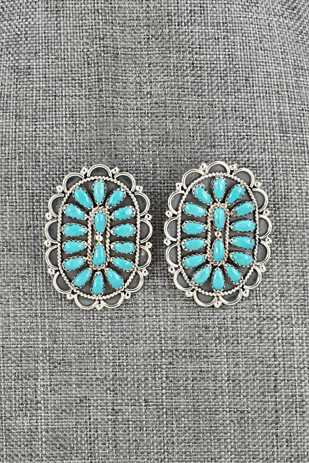 Turquoise & Sterling Silver Earrings - Gerald Mitchell