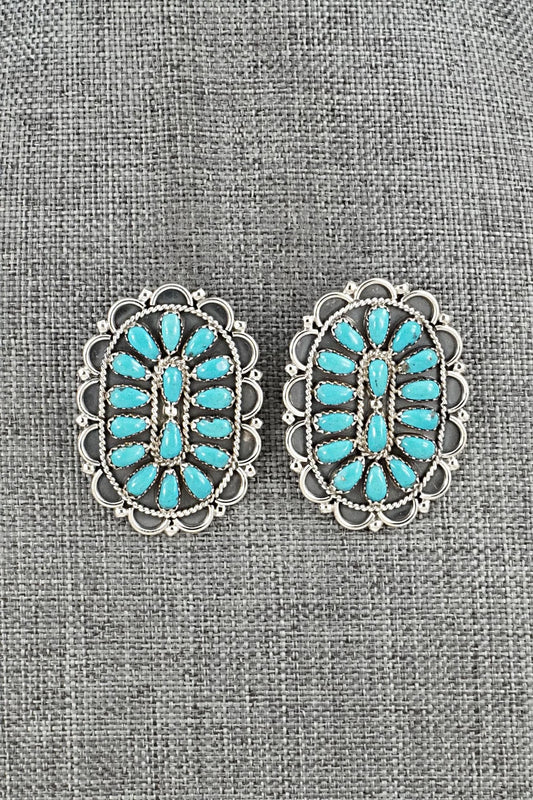 Turquoise & Sterling Silver Earrings - Gerald Mitchell