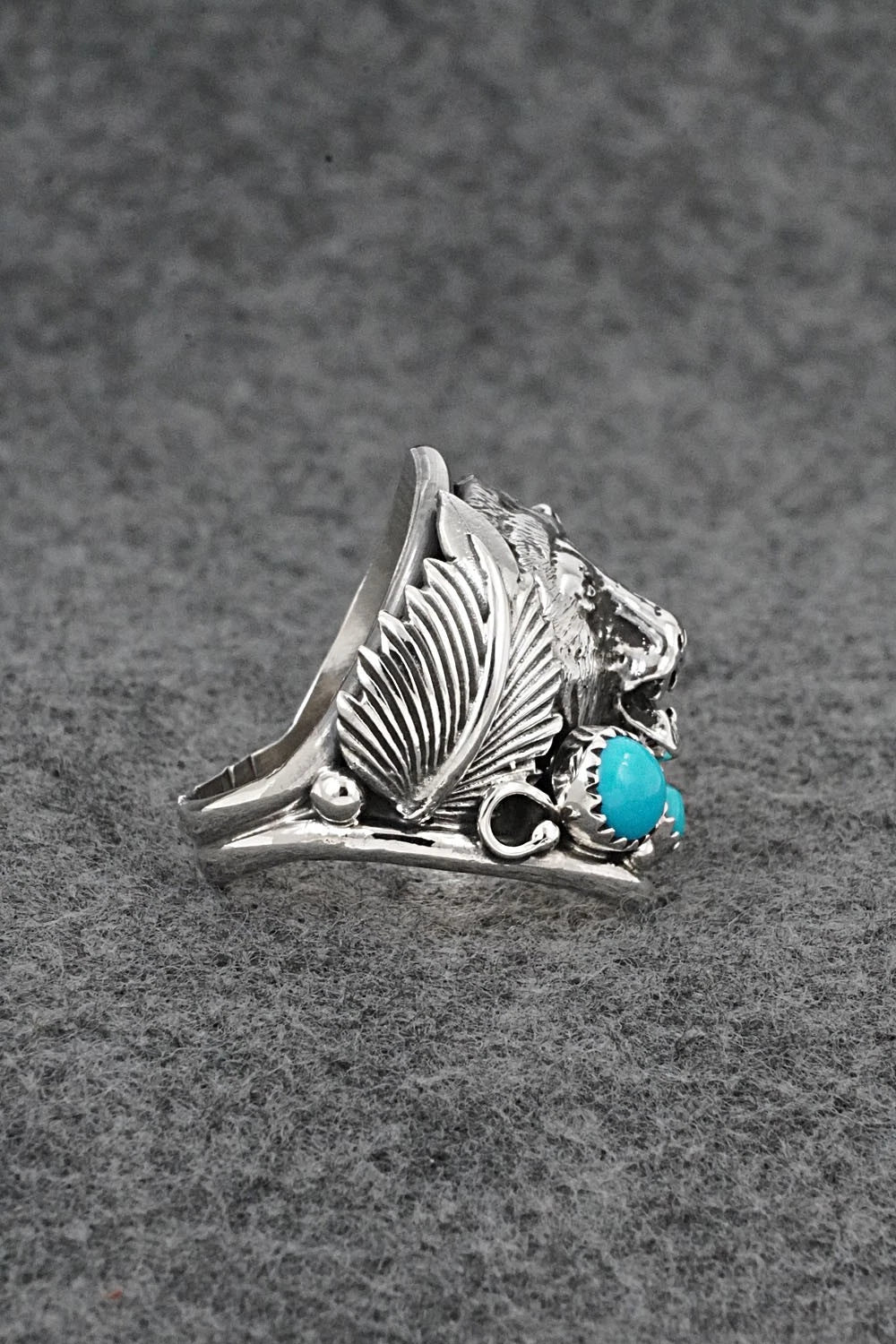 Turquoise & Sterling Silver Ring - Darrell Morgan - Size 10