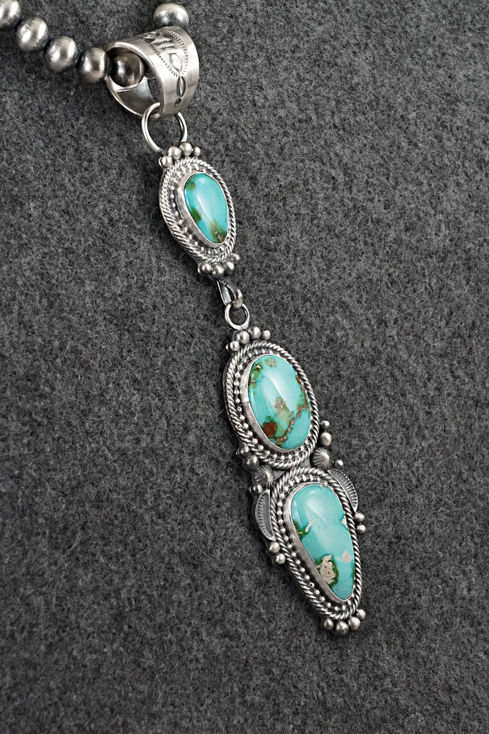 Turquoise & Sterling Silver Necklace - Tom Lewis