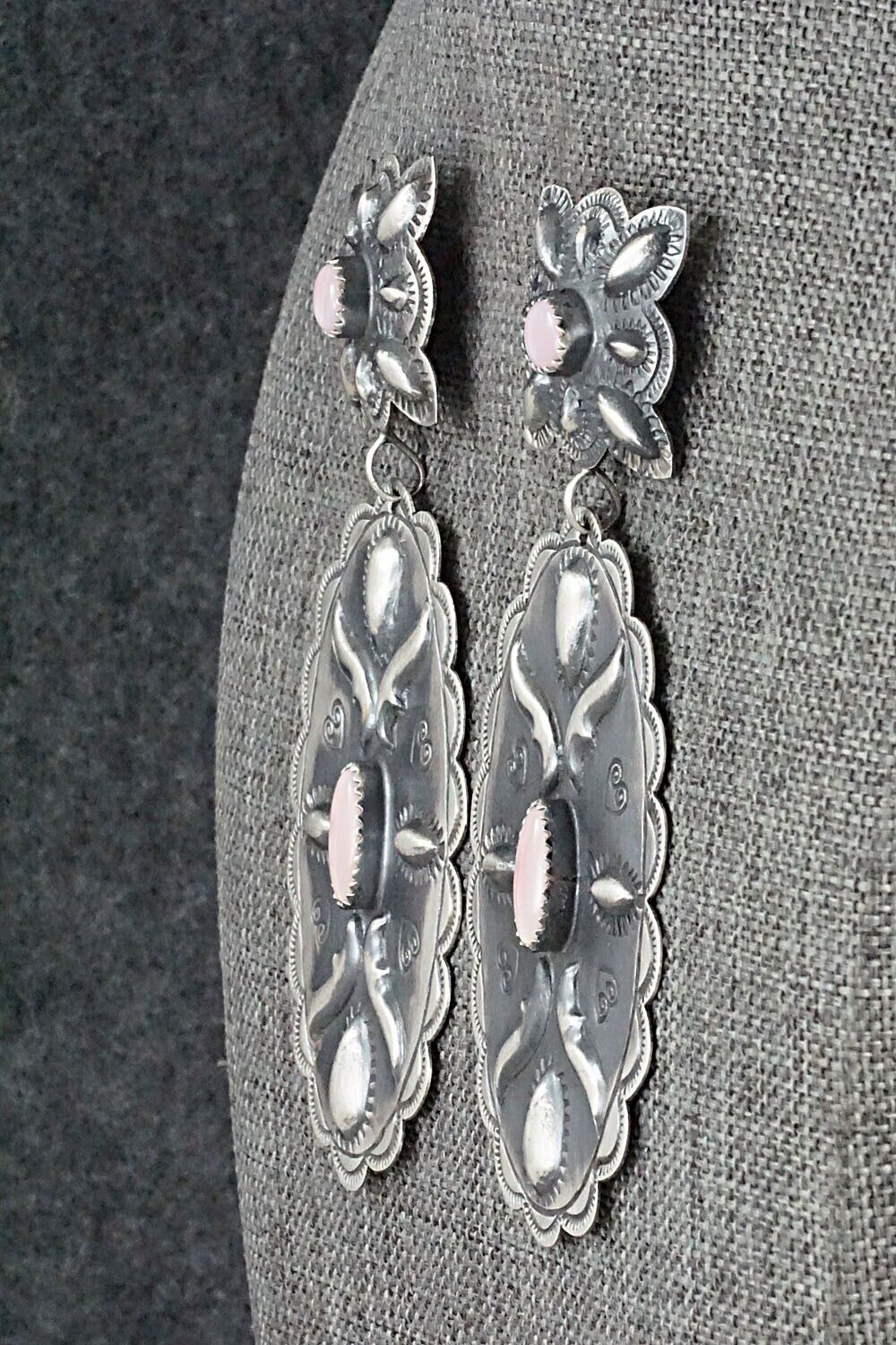 Pink Conch Shell & Sterling Silver Earrings - Glenn Livingston