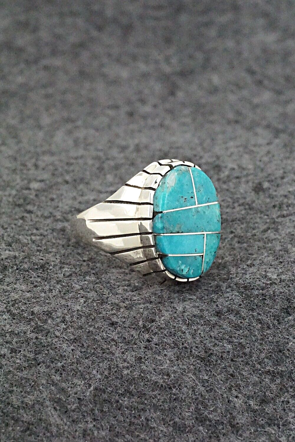 Turquoise & Sterling Silver Ring - Trevor Jack - Size 10