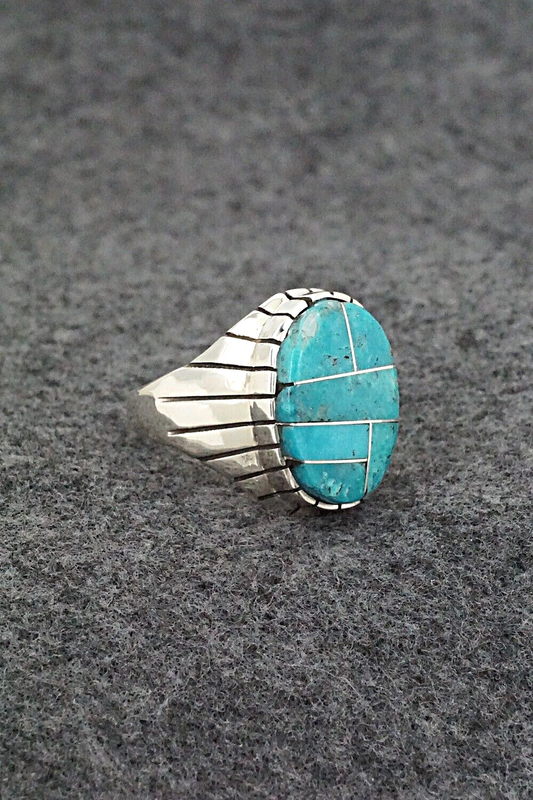 Turquoise & Sterling Silver Ring - Trevor Jack - Size 10