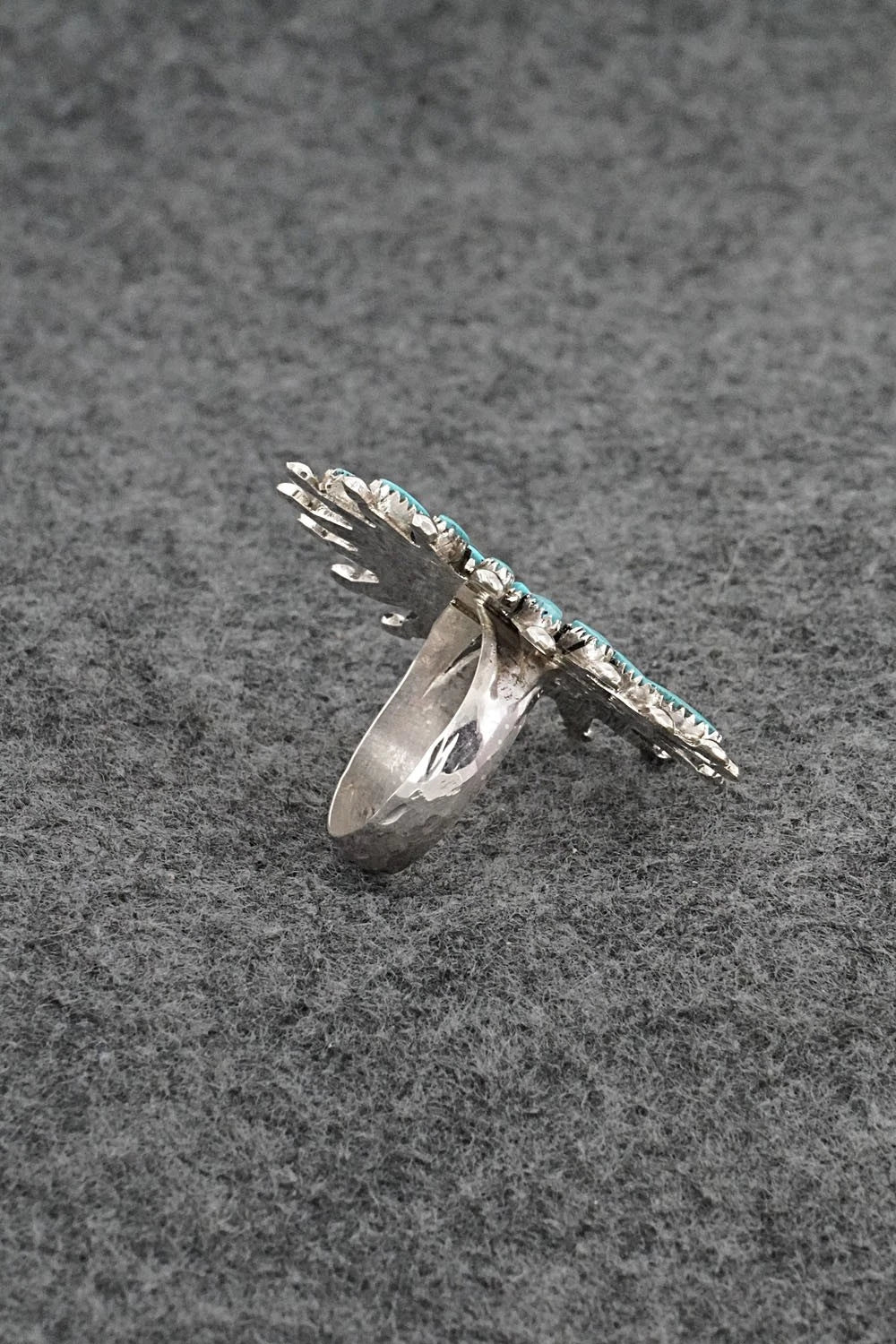 Turquoise & Sterling Silver Ring - Evonne Hustito - Size 7