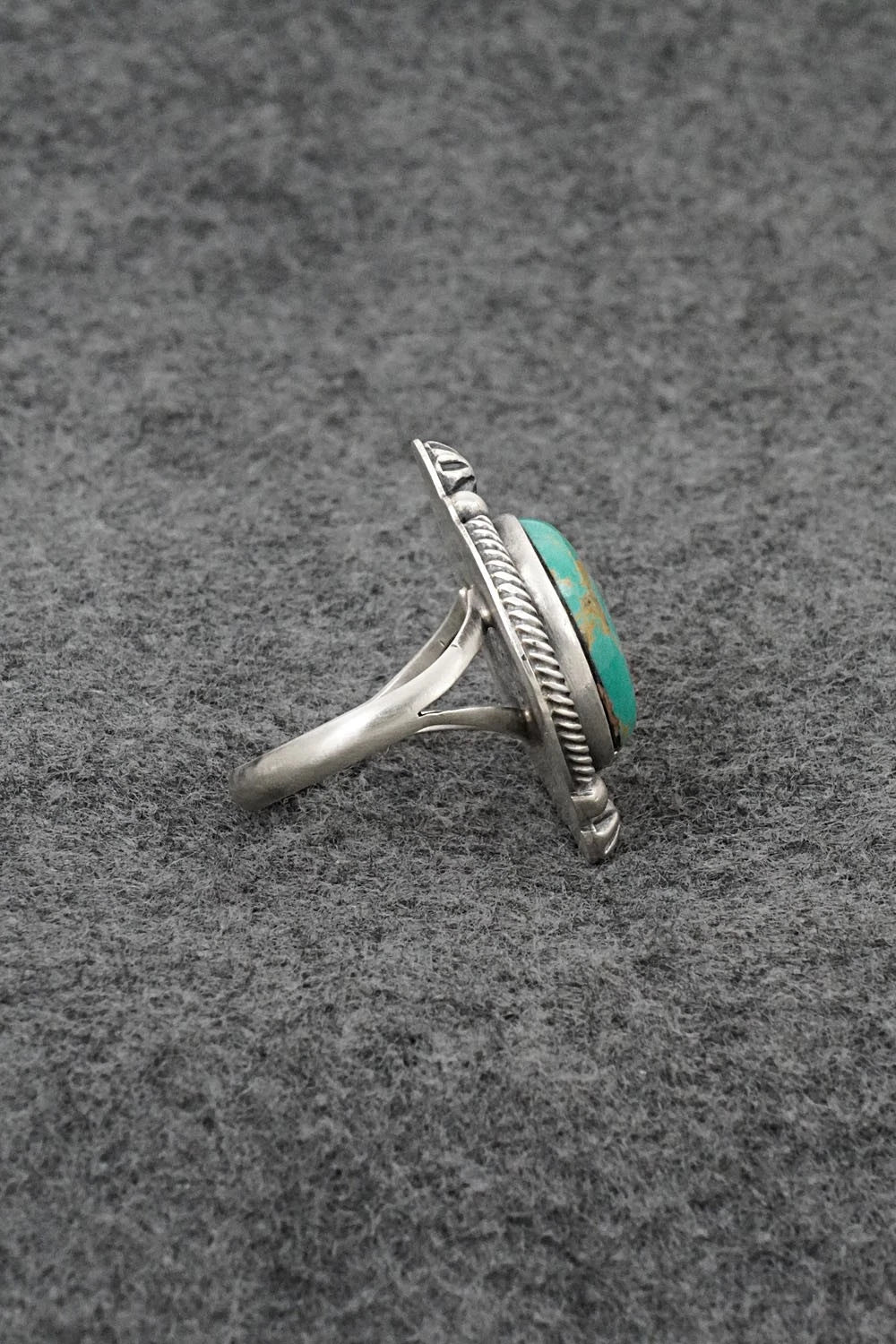 Turquoise & Sterling Silver Ring - Bobby Johnson - Size 9