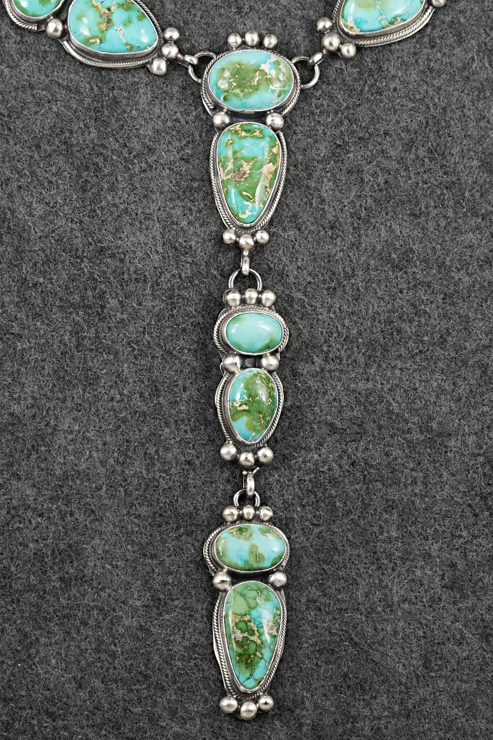 Turquoise & Sterling Silver Necklace and Earrings Set - Kathleen Livingston