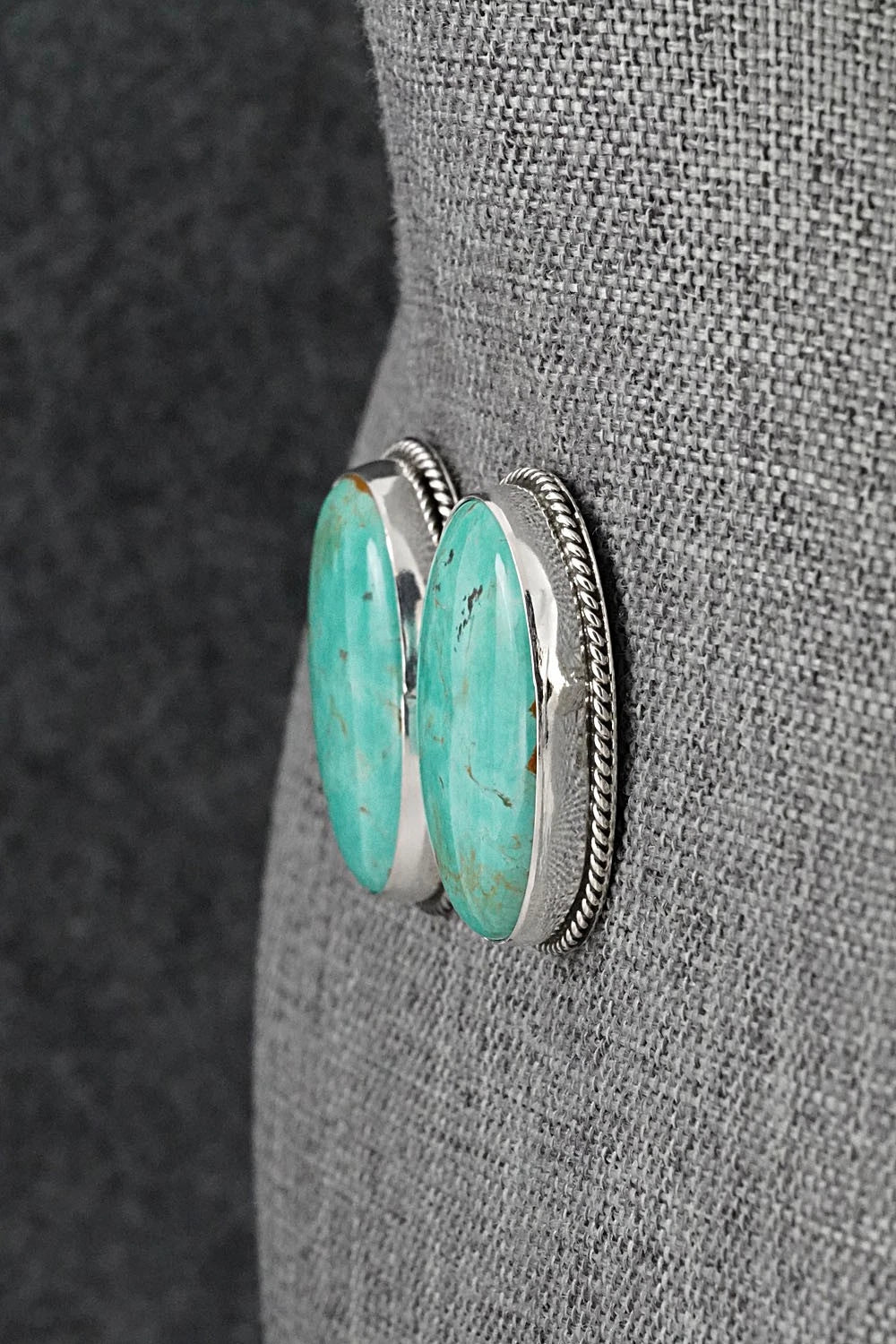 Turquoise & Sterling Silver Earrings - Eugene Gruber