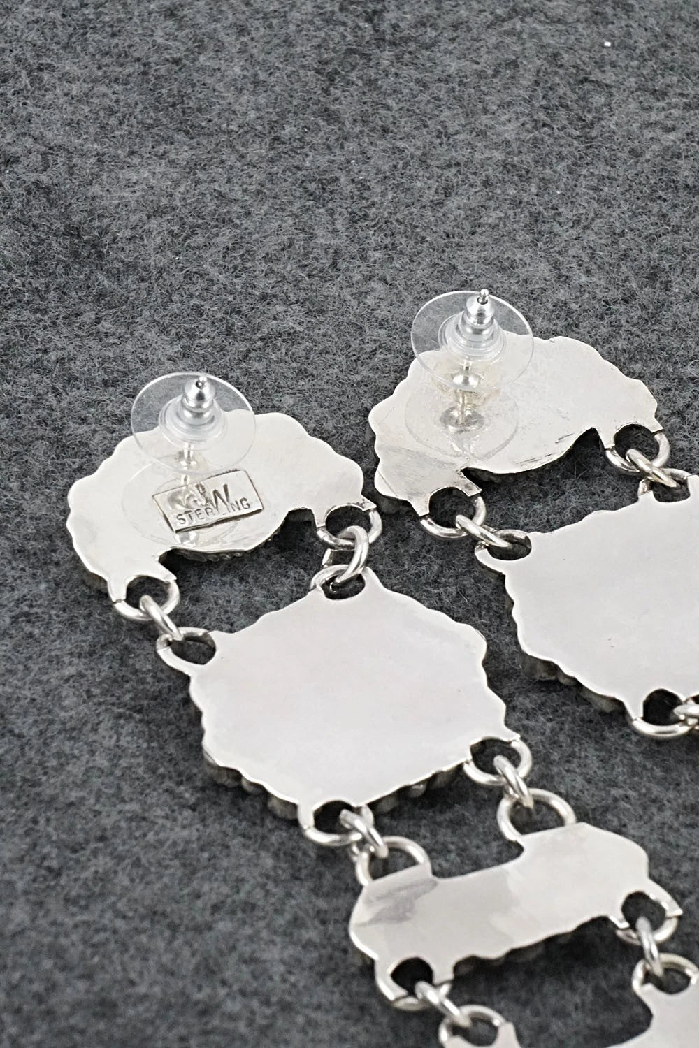 Coral & Sterling Silver Earrings - Justina Wilson