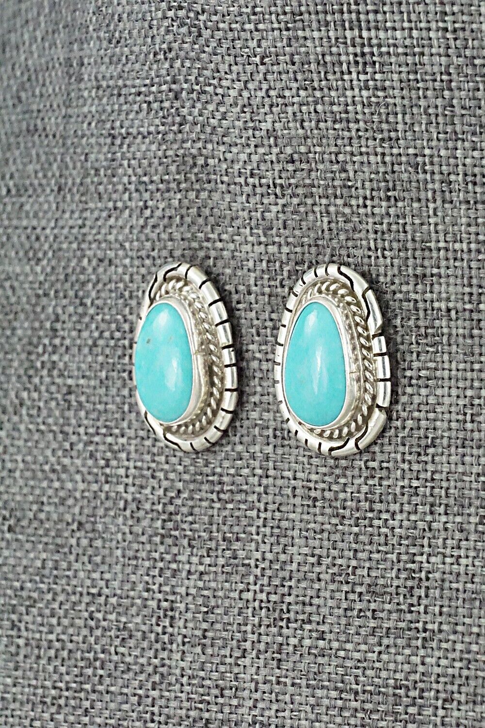 Turquoise & Sterling Silver Earrings - Peggy Skeets