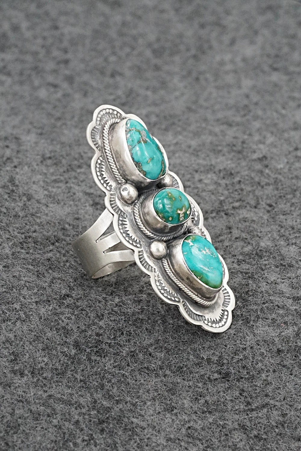 Turquoise & Sterling Silver Ring - Bobby Johnson - Size 9
