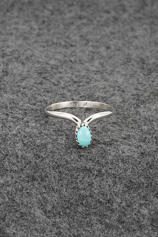 Turquoise & Sterling Silver Ring - Hiram Largo - Size 8.5