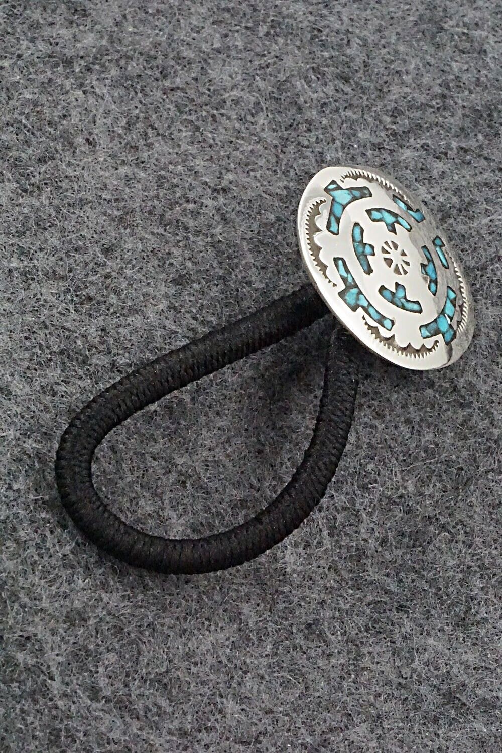 Turquoise & Sterling Silver Hair Tie - Joleen Yazzie