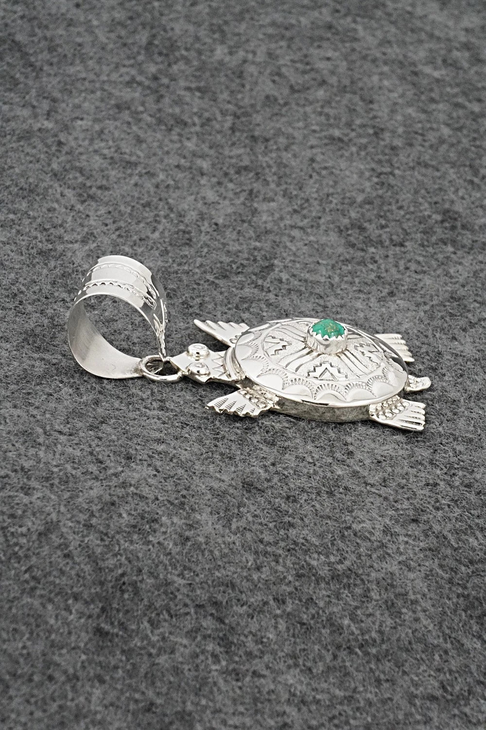 Turquoise & Sterling Silver Pendant - Alonzo Mariano