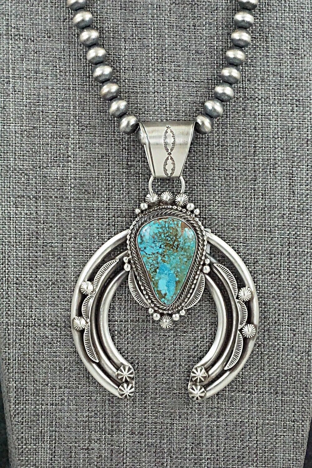 Turquoise & Sterling Silver Necklace - Tom Lewis