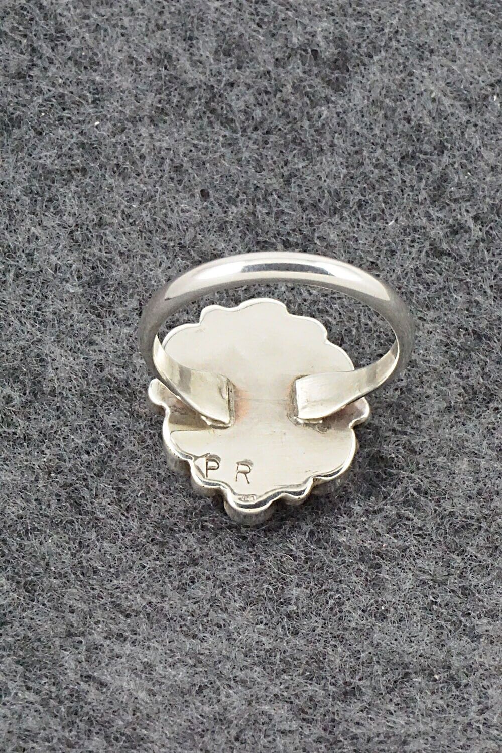 Coral & Sterling Silver Ring - Priscilla Reeder - Size 8