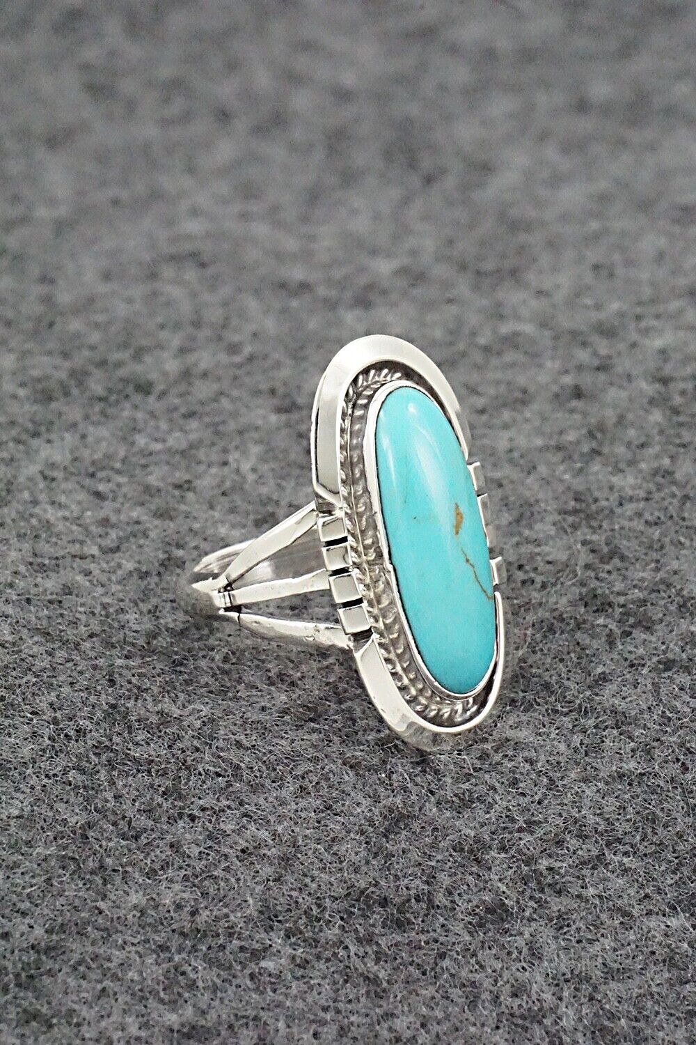 Turquoise & Sterling Silver Ring - Samuel Yellowhair - Size 6