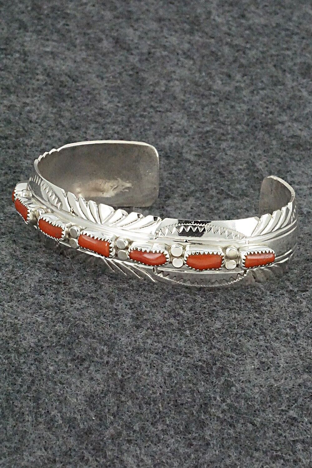 Coral & Sterling Silver Bracelet - David Segar