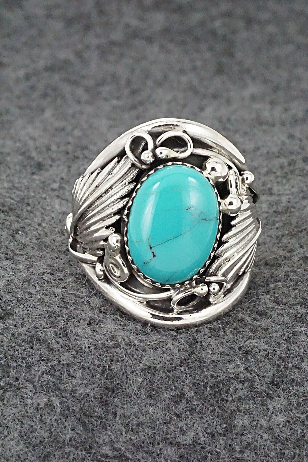 Turquoise & Sterling Silver Ring - Jeannette Saunders - Size 11