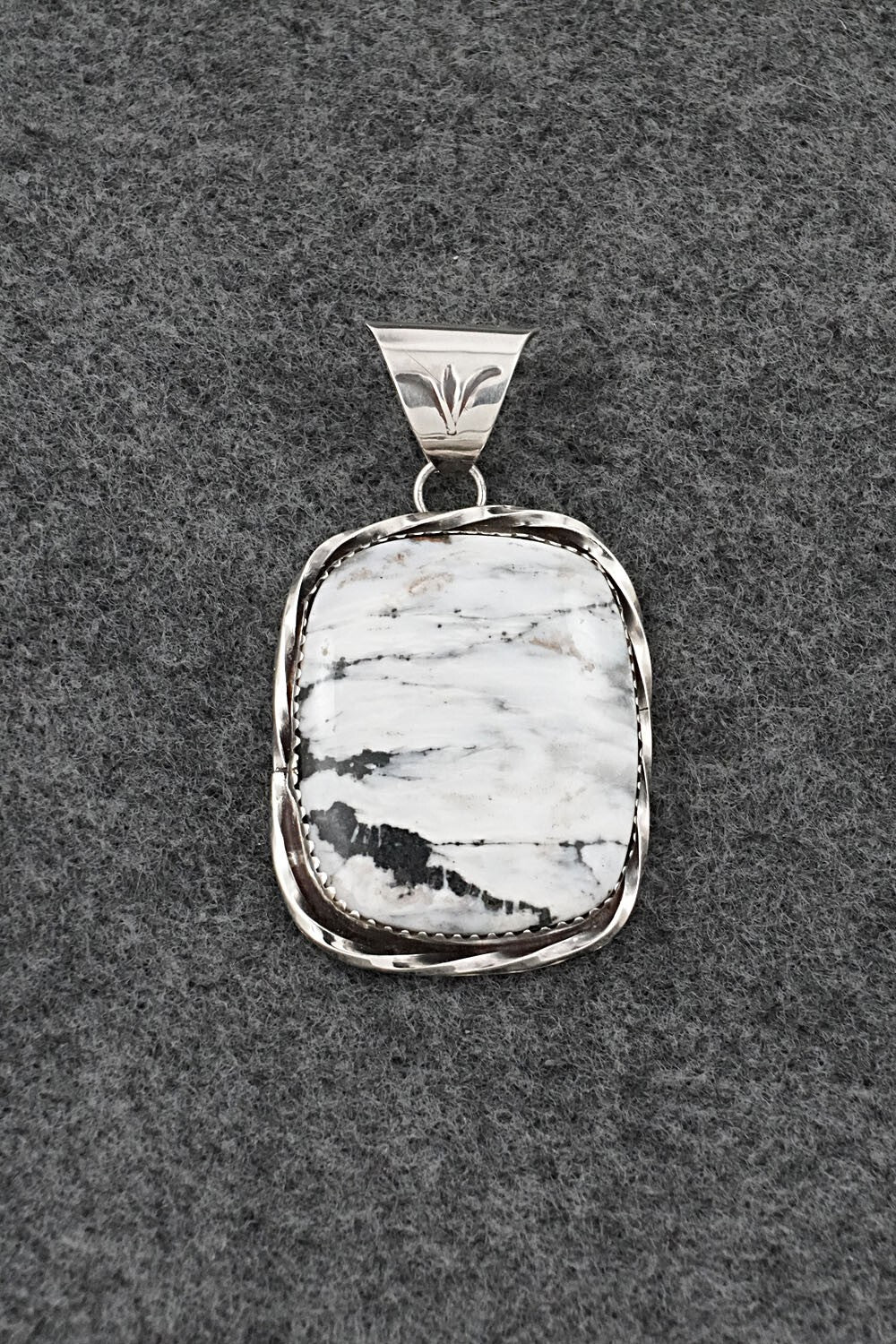 White Buffalo & Sterling Silver Pendant - Ernest Hawthorne