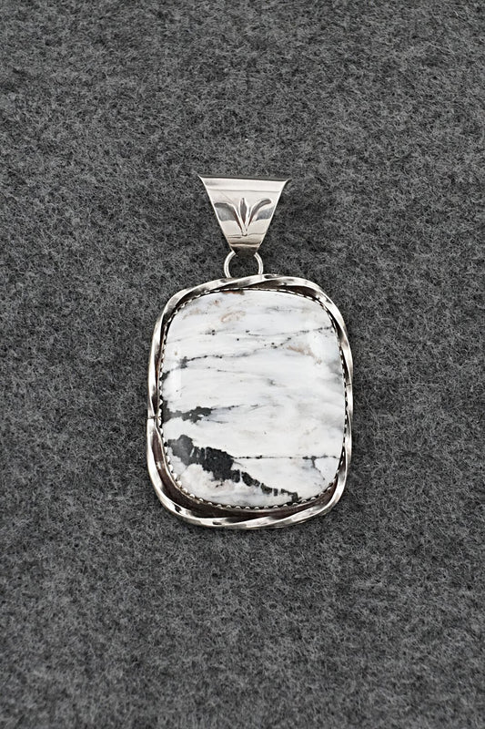 White Buffalo & Sterling Silver Pendant - Ernest Hawthorne