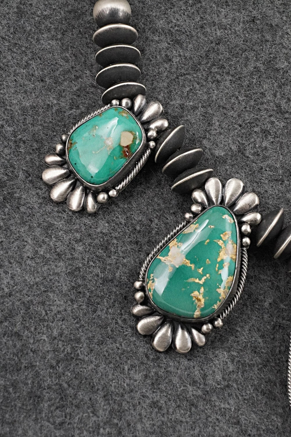 Turquoise & Sterling Silver Necklace and Earrings Set - Chavez & Martin