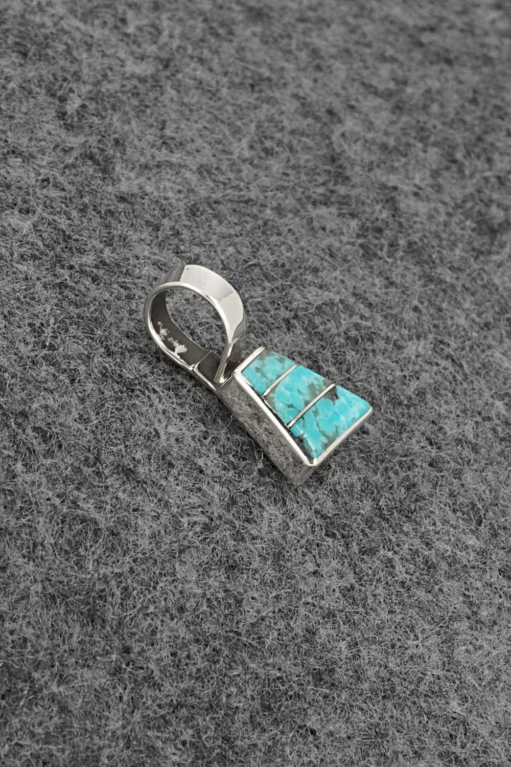 Turquoise & Sterling Silver Inlay Pendant - Michelle Haloo
