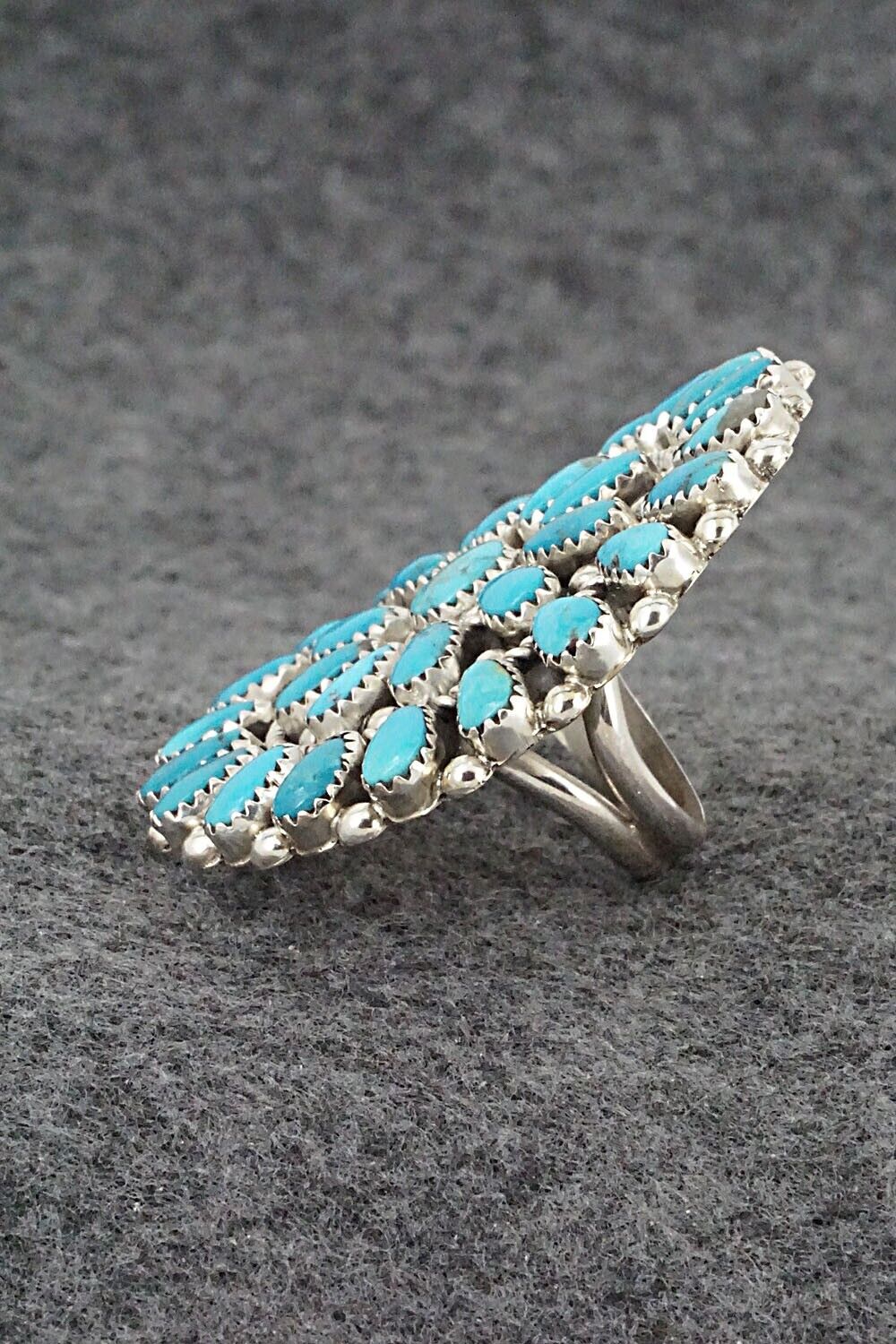 Turquoise & Sterling Silver Ring - Rodney Notah - Size 7.25