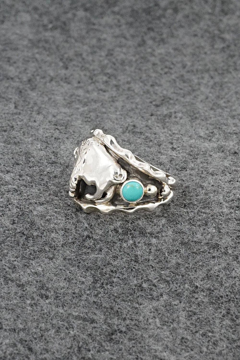 Turquoise & Sterling Silver Ring - Genevieve Francisco - Size 10.75