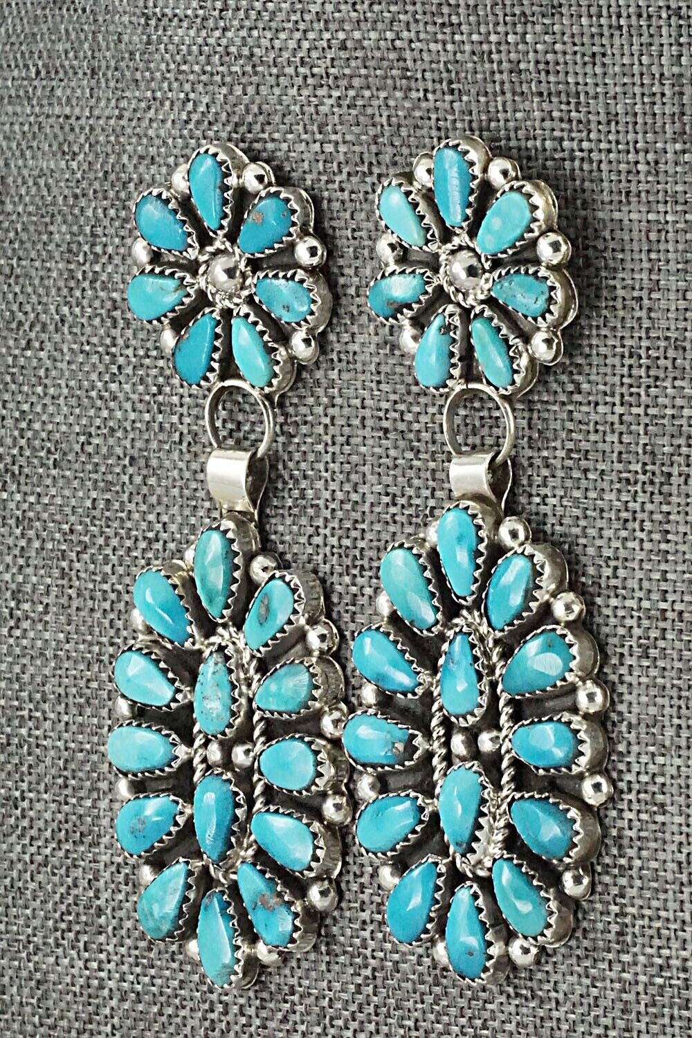 Turquoise & Sterling Silver Earrings - Eunise Wilson